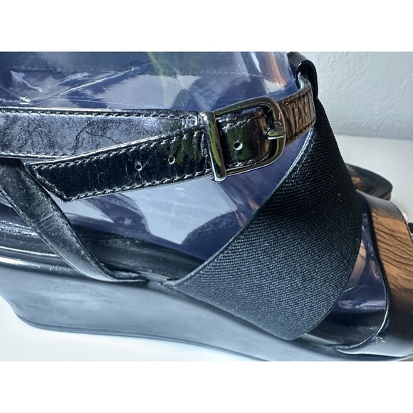 DANSKO Addison Wedge Strappy Black Patent Leather Sandals Women US 10.5-11 EU 41 - Picture 9 of 14
